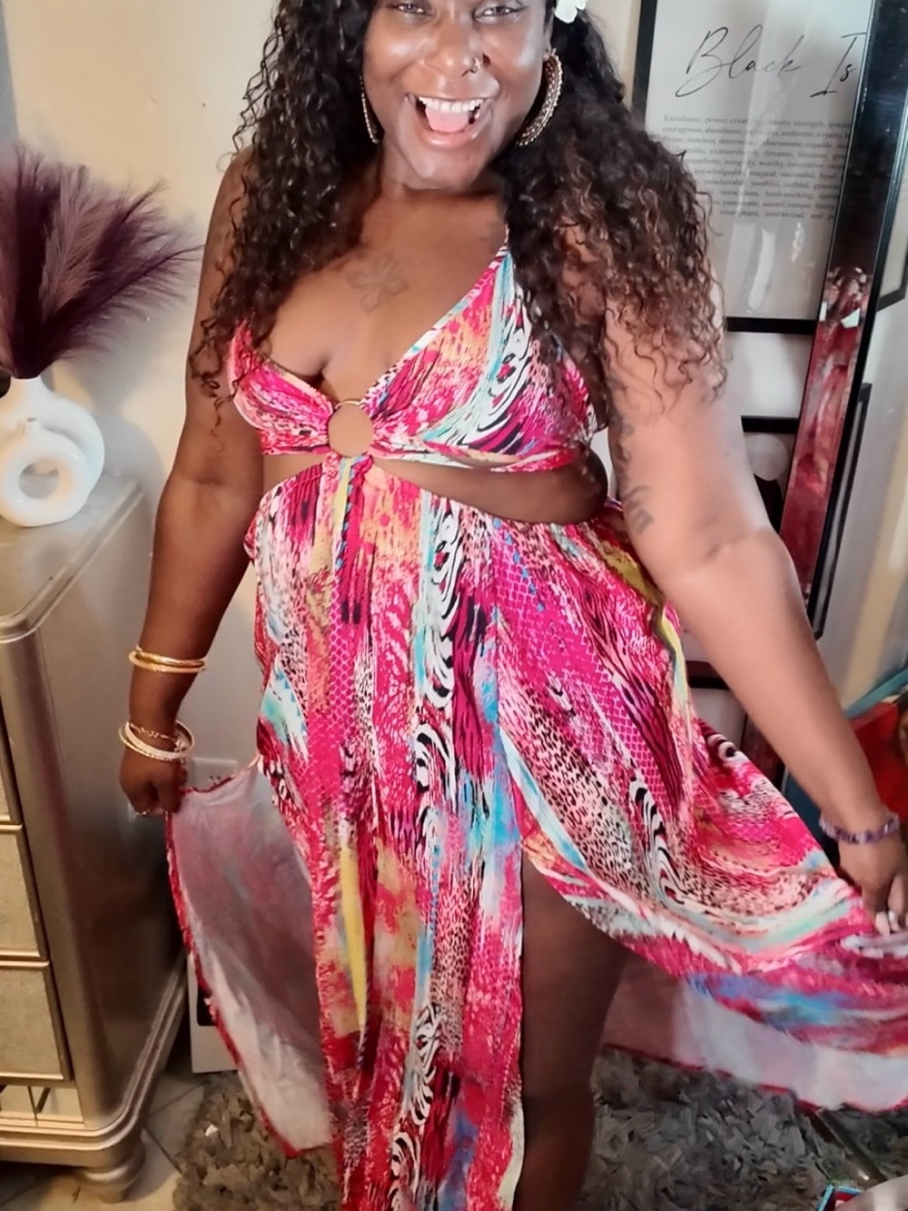 Colorful Animal Print Maxi dress